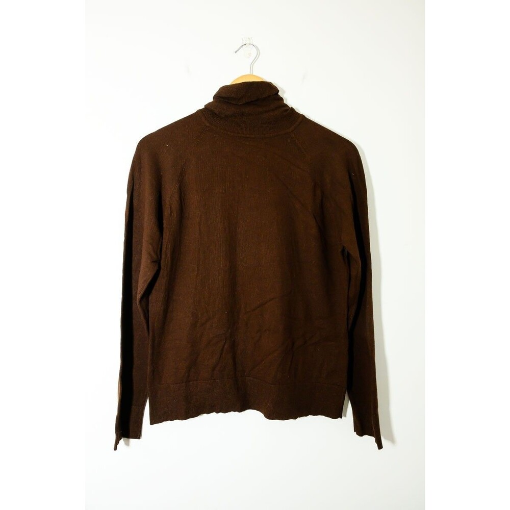 Talbots Petites Turtleneck Brown L Preppy Vintage